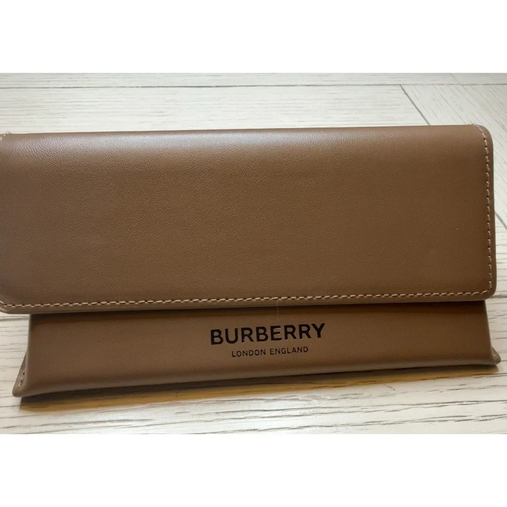 Burberry Camel Brown Leather Eyeglasses Sunglasses *Case Only* W/ New Microfiber